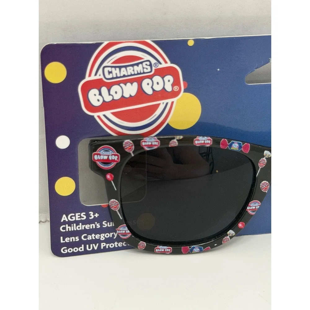 Charms Blow Pop Kids Sunglasses Black Novelty Candy Print Ages 3+ UV Protection